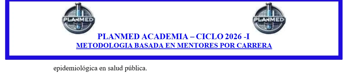 PLANMED ACADEMIA – CICLO 2027 - I